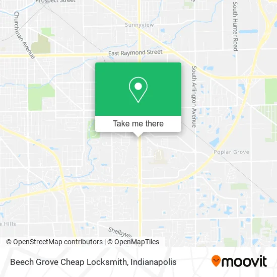 Mapa de Beech Grove Cheap Locksmith