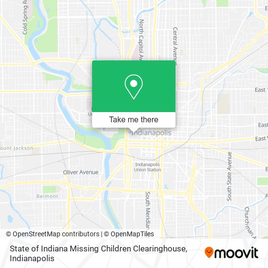 State of Indiana Missing Children Clearinghouse map