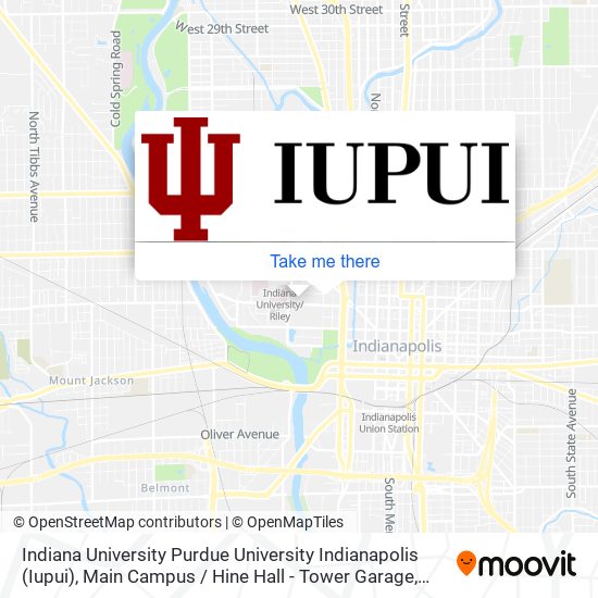 Indiana University Purdue University Indianapolis (Iupui), Main Campus / Hine Hall - Tower Garage map