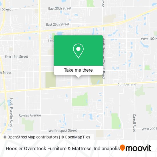 Mapa de Hoosier Overstock Furniture & Mattress