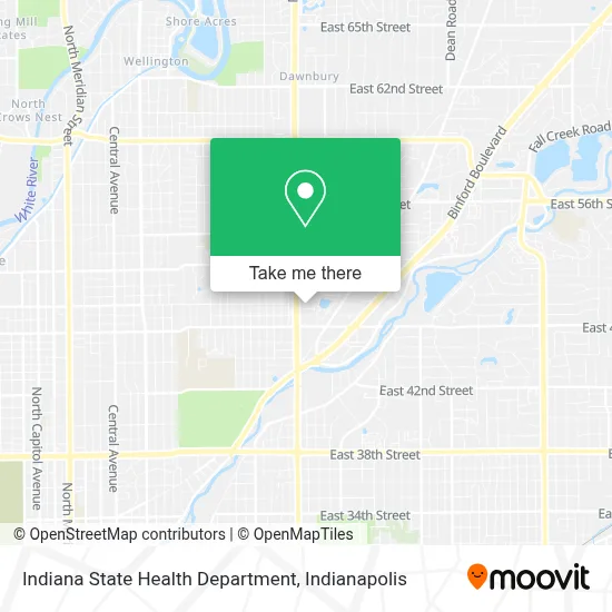 Indiana State Health Department map