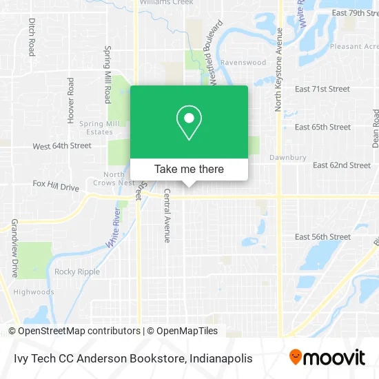 Ivy Tech CC Anderson Bookstore map