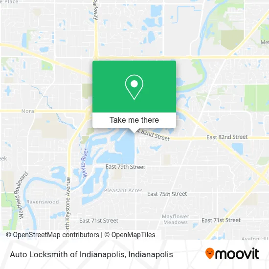 Auto Locksmith of Indianapolis map