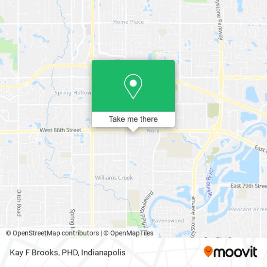 Kay F Brooks, PHD map