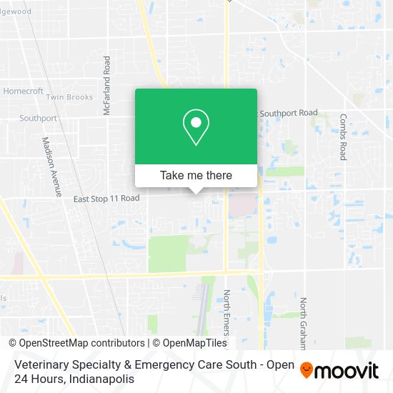 Mapa de Veterinary Specialty & Emergency Care South - Open 24 Hours