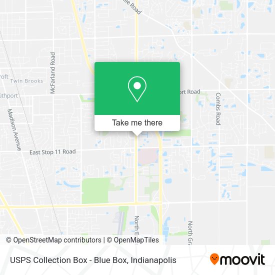 USPS Collection Box - Blue Box map