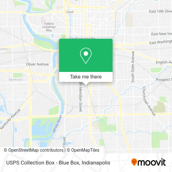 USPS Collection Box - Blue Box map