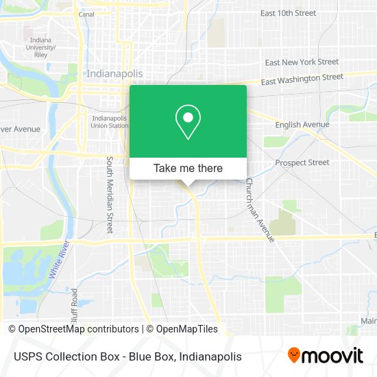 Mapa de USPS Collection Box - Blue Box