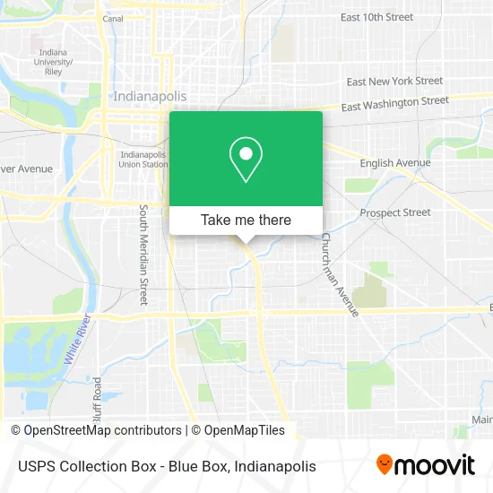 Mapa de USPS Collection Box - Blue Box