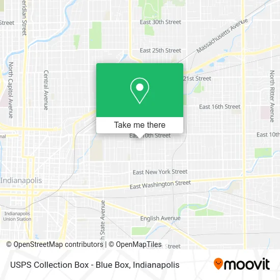Mapa de USPS Collection Box - Blue Box
