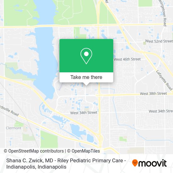 Shana C. Zwick, MD - Riley Pediatric Primary Care - Indianapolis map