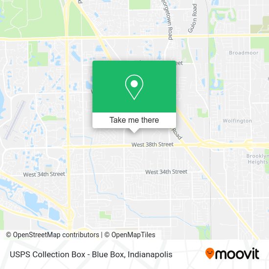 Mapa de USPS Collection Box - Blue Box