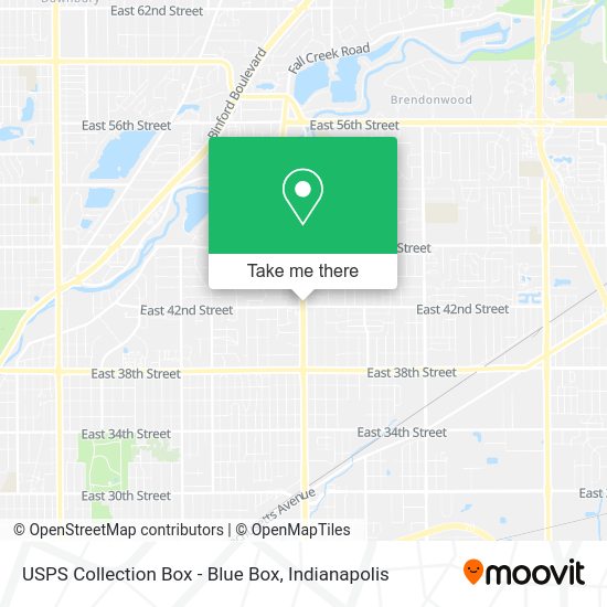 Mapa de USPS Collection Box - Blue Box