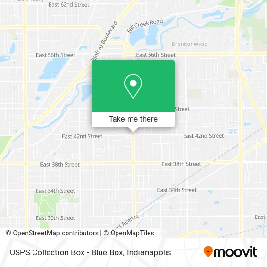 Mapa de USPS Collection Box - Blue Box