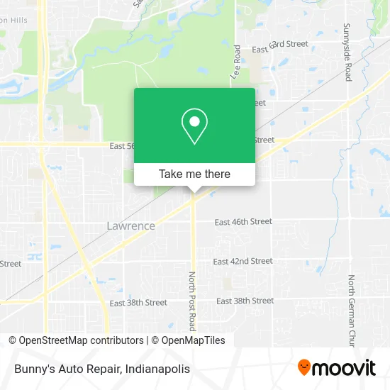 Bunny's Auto Repair map