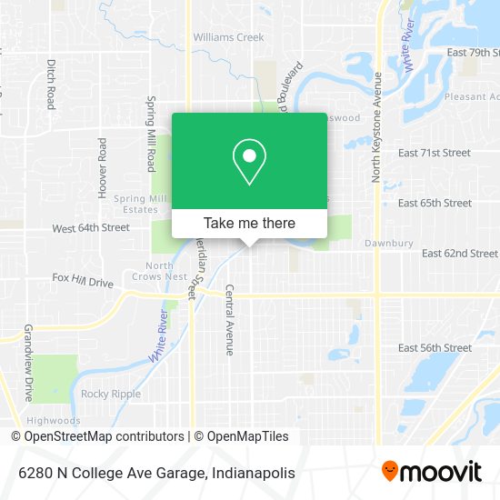 Mapa de 6280 N College Ave Garage