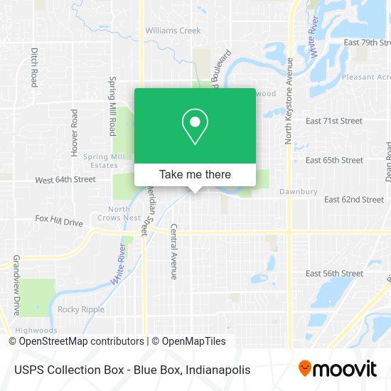 Mapa de USPS Collection Box - Blue Box