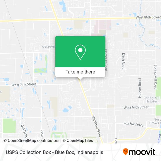 USPS Collection Box - Blue Box map