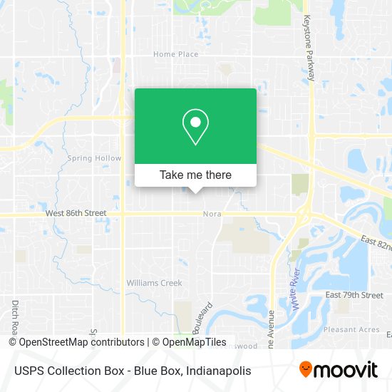 Mapa de USPS Collection Box - Blue Box