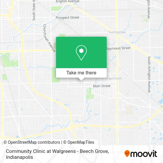 Mapa de Community Clinic at Walgreens - Beech Grove