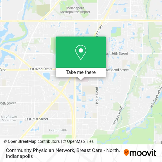 Mapa de Community Physician Network, Breast Care - North