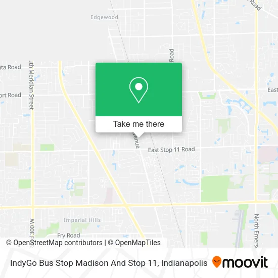 IndyGo Bus Stop Madison And Stop 11 map