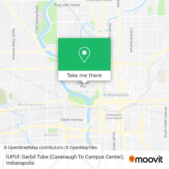 Mapa de IUPUI:  Gerbil Tube (Cavanaugh To Campus Center)