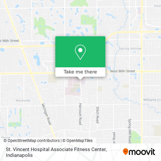 Mapa de St. Vincent Hospital Associate Fitness Center