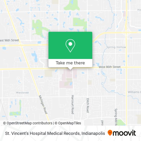 St. Vincent's Hospital Medical Records map