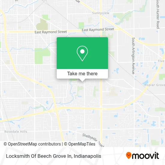 Locksmith Of Beech Grove In map