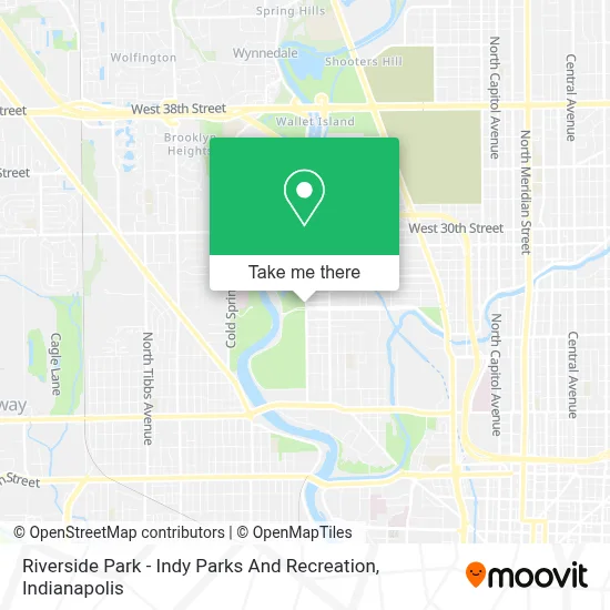 Riverside Park - Indy Parks And Recreation map