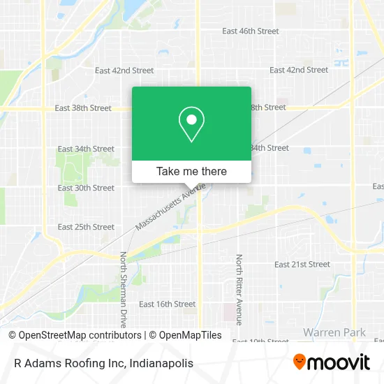 R Adams Roofing Inc map