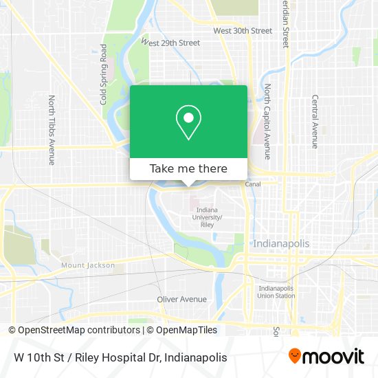 Mapa de W 10th St / Riley Hospital Dr