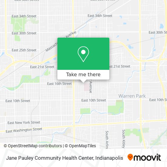 Mapa de Jane Pauley Community Health Center