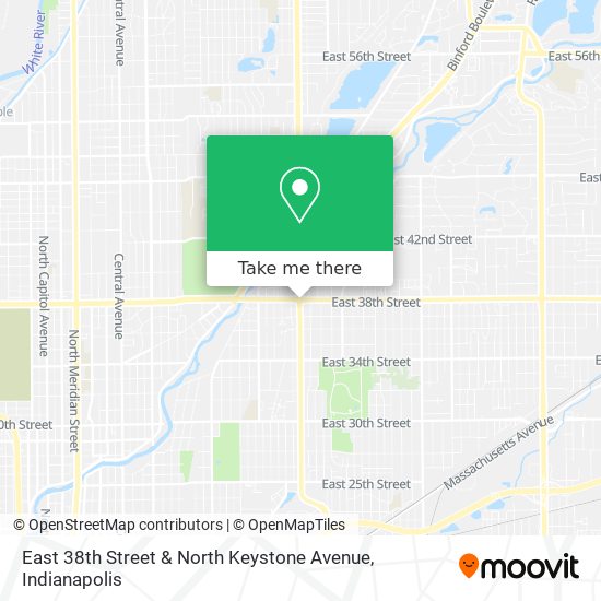 East 38th Street & North Keystone Avenue map