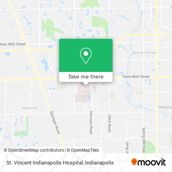 St. Vincent Indianapolis Hospital map