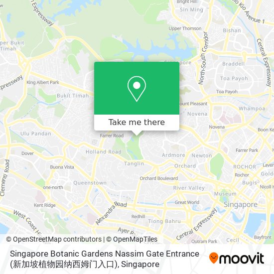 Singapore Botanic Gardens Nassim Gate Entrance (新加坡植物园纳西姆门入口)地图