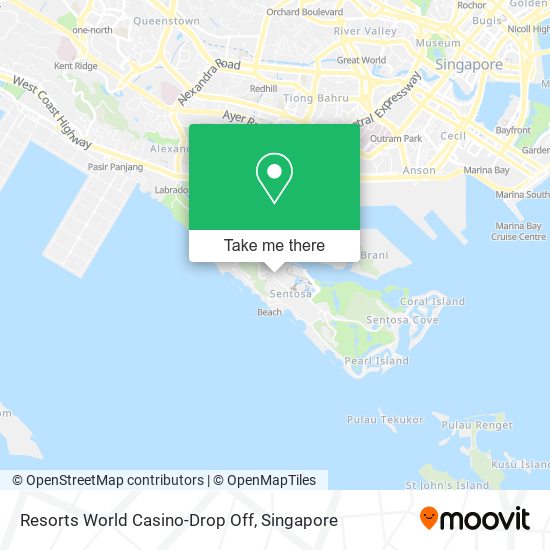 Resorts World Casino-Drop Off map