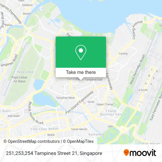 251,253,254 Tampines Street 21 map