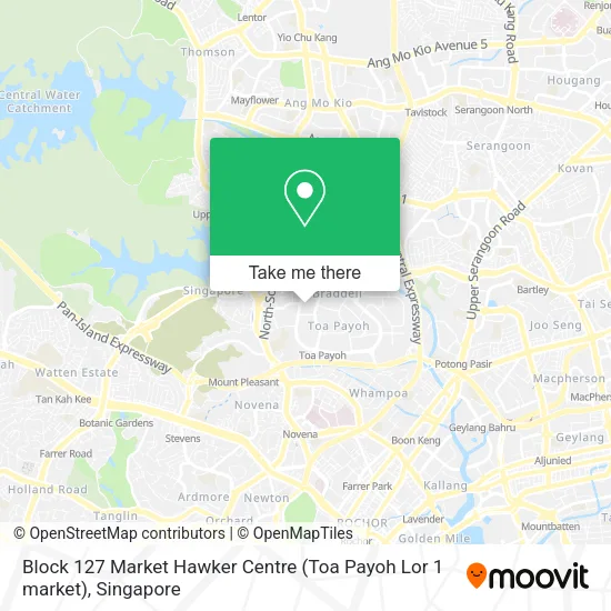 Block 127 Market Hawker Centre (Toa Payoh Lor 1 market) map