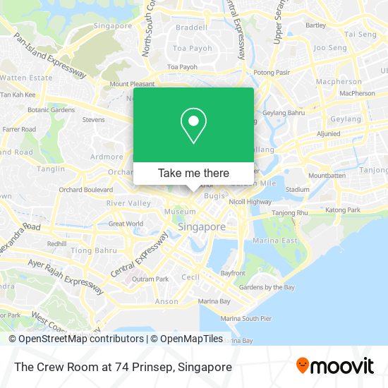 The Crew Room at 74 Prinsep map