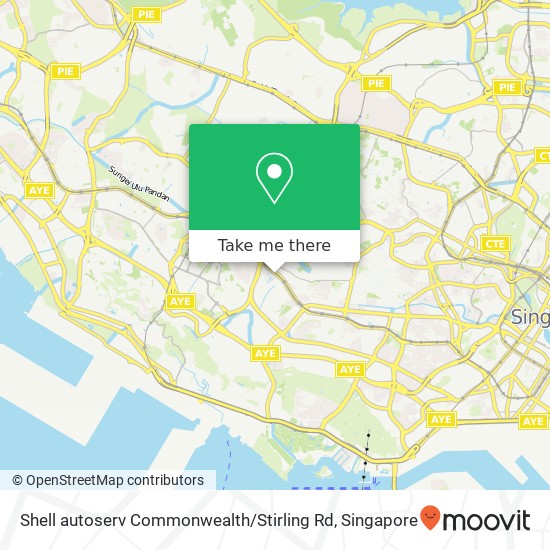 Shell autoserv Commonwealth / Stirling Rd map