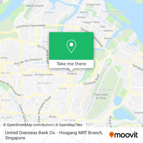 United Overseas Bank Co. - Hougang MRT Branch map