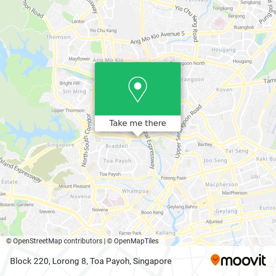 Block 220, Lorong 8, Toa Payoh地图