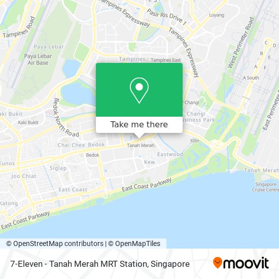 7-Eleven - Tanah Merah MRT Station map