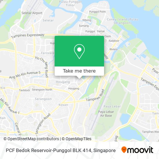 PCF Bedok Reservoir-Punggol BLK 414 map