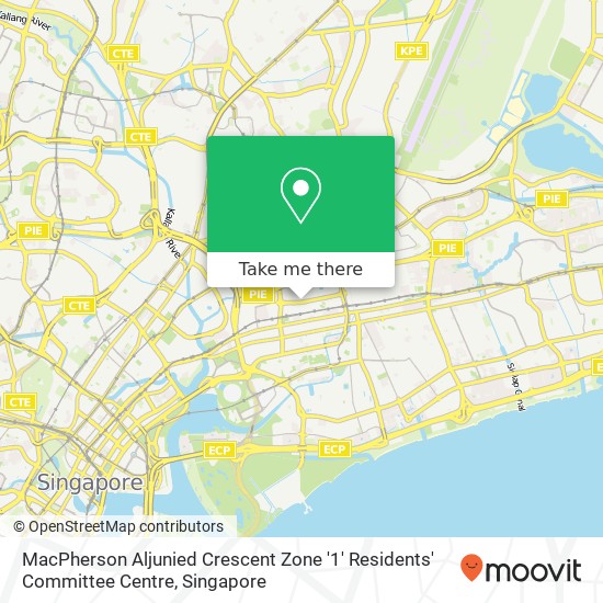 MacPherson Aljunied Crescent Zone '1' Residents' Committee Centre map