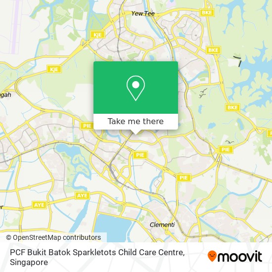 PCF Bukit Batok Sparkletots Child Care Centre map