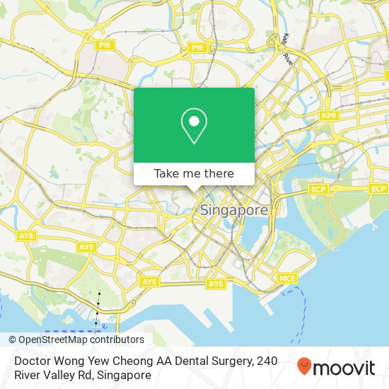 Doctor Wong Yew Cheong AA Dental Surgery, 240 River Valley Rd地图