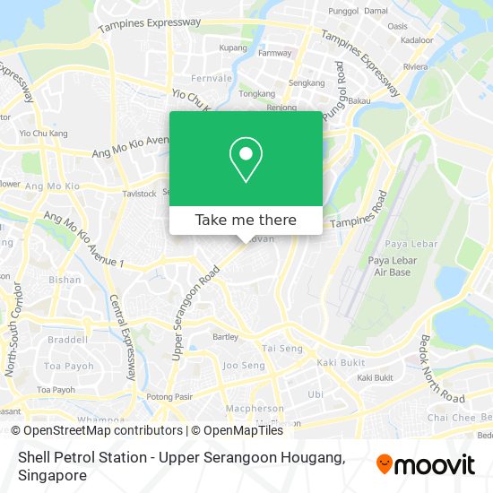Shell Petrol Station - Upper Serangoon Hougang map